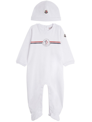 Moncler Enfant Logo Patch Two-pice Onesie Set