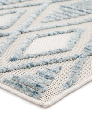 Meira Indoor/ Outdoor Trellis Blue & White Area Rug