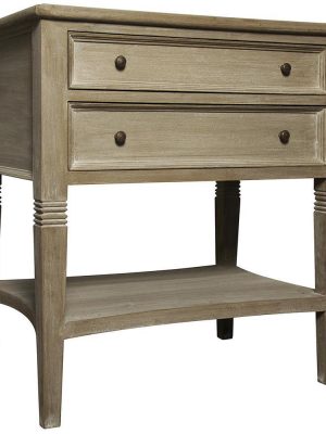 Noir Oxford 2-drawer Weathered Side Table