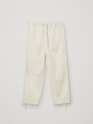 Organic Cotton-linen Mix Drawstring Pants