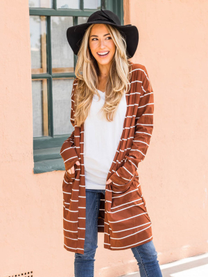 Sadie Cardigan - Rust Brown