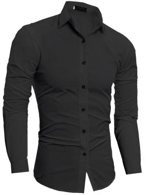 Pologize™ Plain Slim Fit Button Shirt