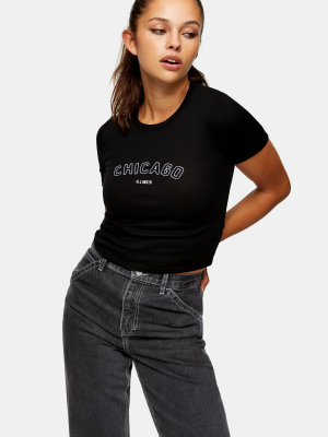 Petite Chicago Short Sleeve T-shirt In Black