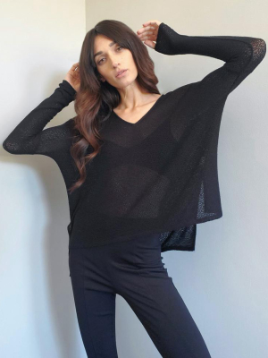 Christina Lightweight Sweater In Black