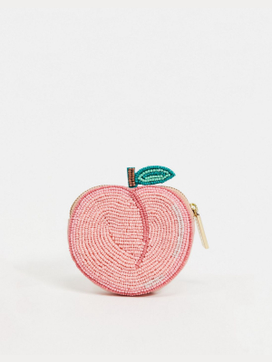 Skinnydip Beaded Peach Coin Purse