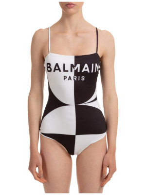 Balmain Two-tone One-piece Swimsuit