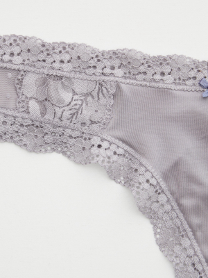 Aerie Garden Party Shine Thong Underwear