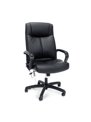 Essentials Collection Bonded Leather High Back Executive Chair With Massage Control Black - Ofm