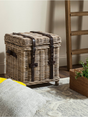 Kacia Wicker Side Trunk Natural - Safavieh