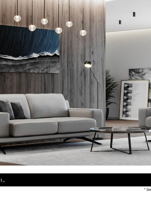 Mercier Full Leather Modern Sofa Light Grey