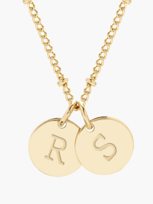 Brook & York Custom Two Initial Gold Filled Disc Necklace