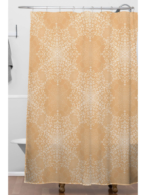 Lisa Argyropoulos Misty Winter Warm Christmas Shower Curtain Brown - Deny Designs