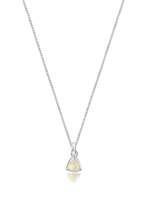 Opal Charm Silver Necklace
