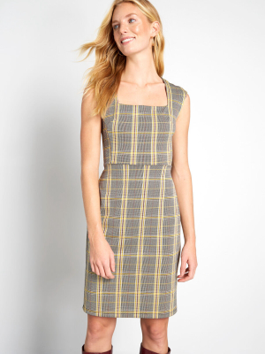 Fine Lines Plaid Sleeveless Dress