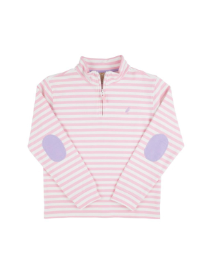 Canter Collar Half-zip - Palm Beach Pink Stripe With Lauderdale Lavender