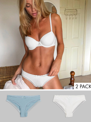 Dorina Lila 2 Pack Organic Cotton Hipster Briefs In Ivory And Sage