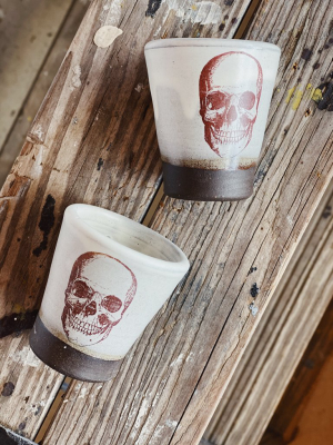 Shot Glass: Skull - White