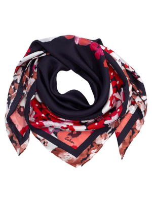 Blurred Floral Silk Square