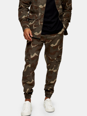 Dark Camouflage Skinny Cargo Pants