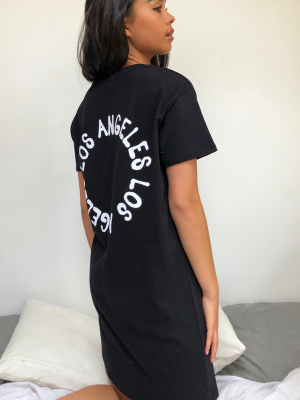 Black La Oversized T Shirt Dress