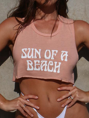 Sun Of A Beach [women's Crop Tank]