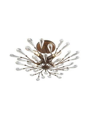 Crislett 4-light Semi Flush In Sunglow Bronze With Clear Crystal