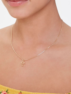 Cutout Cross Charm Necklace