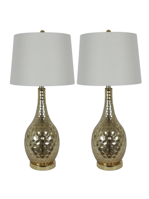 Set Of 2 Fletcher Glass Genie Table Lamps - Decor Therapy