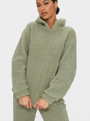 Sage Green Heavy Borg Oversized Hoodie