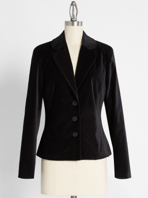 Stand Up And Be Counted Velvet Blazer