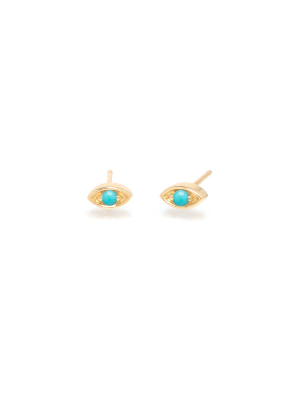 14k Small Turquoise Eye Studs