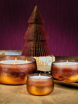 Tonal Metallic Scented Candle Bowl  - Amber & Copper