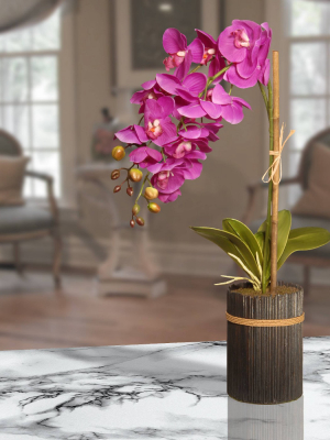 Artificial Potted Purple Orchid Purple 23" - National Tree Company