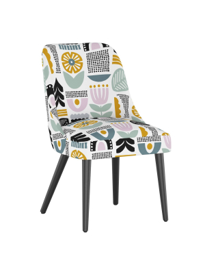 Rounded Back Dining Chair Helsinki Block Lavender - Cloth & Company