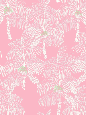 Palm Beach Peel-and-stick Wallpaper In Flamingo By Nextwall