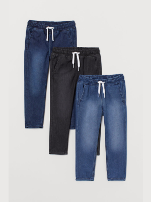 3-pack Denim Joggers