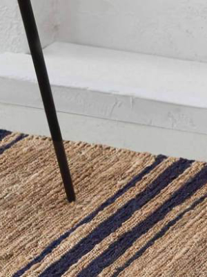 River Natural & Indigo Ticking Stripe Area Rugs