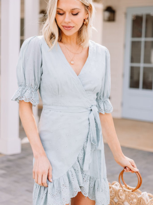 Always Sweet Sage Green Eyelet Wrap Dress