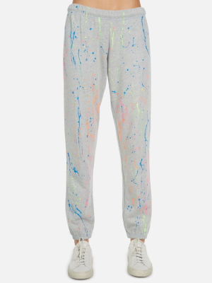 Bosley Le Grey Neon Splatter Sweatpant