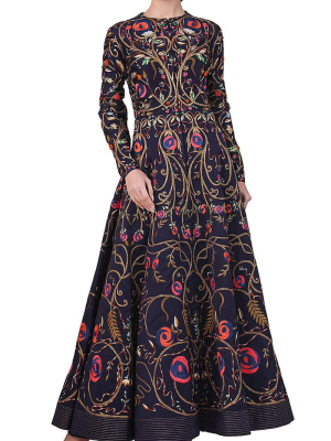 Embroidered Floor-length Gown