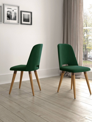 Set Of 2 Selina Accent Chair Green - Manhattan Comfort