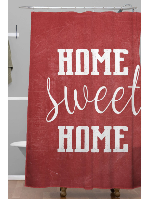 Monika Strigel Home Sweet Home Christmas Shower Curtain Red - Deny Designs