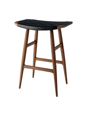 Freja Counter Stool - Leather Stripe Seat