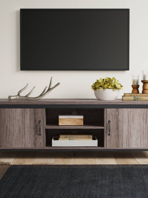 Jackman Industrial Wood Tv Stand With Storage Brown - Threshold™