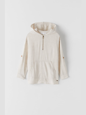 Hooded Linen Shirt