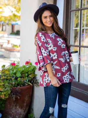 Austin Top - Berry Floral