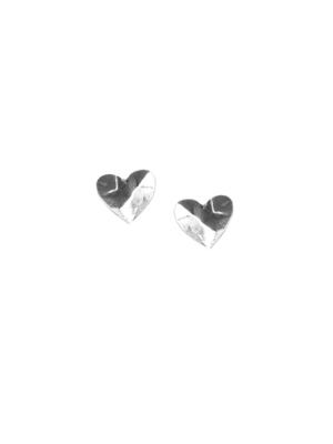 Tiny Faceted Heart Earrings