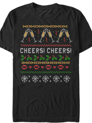 Men's Chin Up Ugly Christmas Cheers T-shirt