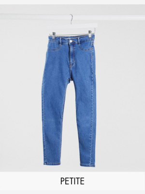 Pull&bear Petite High Waist Jegging In Blue