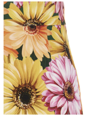 Dolce & Gabbana Gerbera Daisy Print Midi Skirt